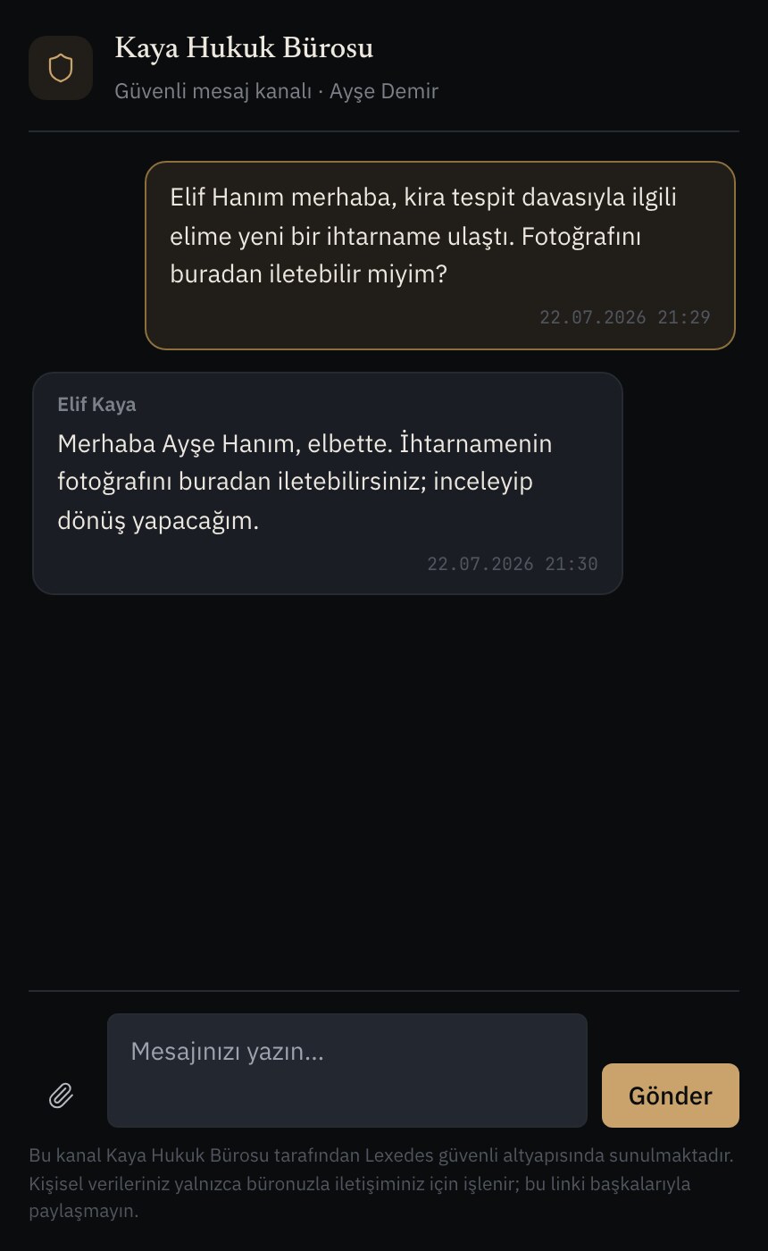 Müvekkilin gördüğü portal: girişsiz, sade, mobil uyumlu